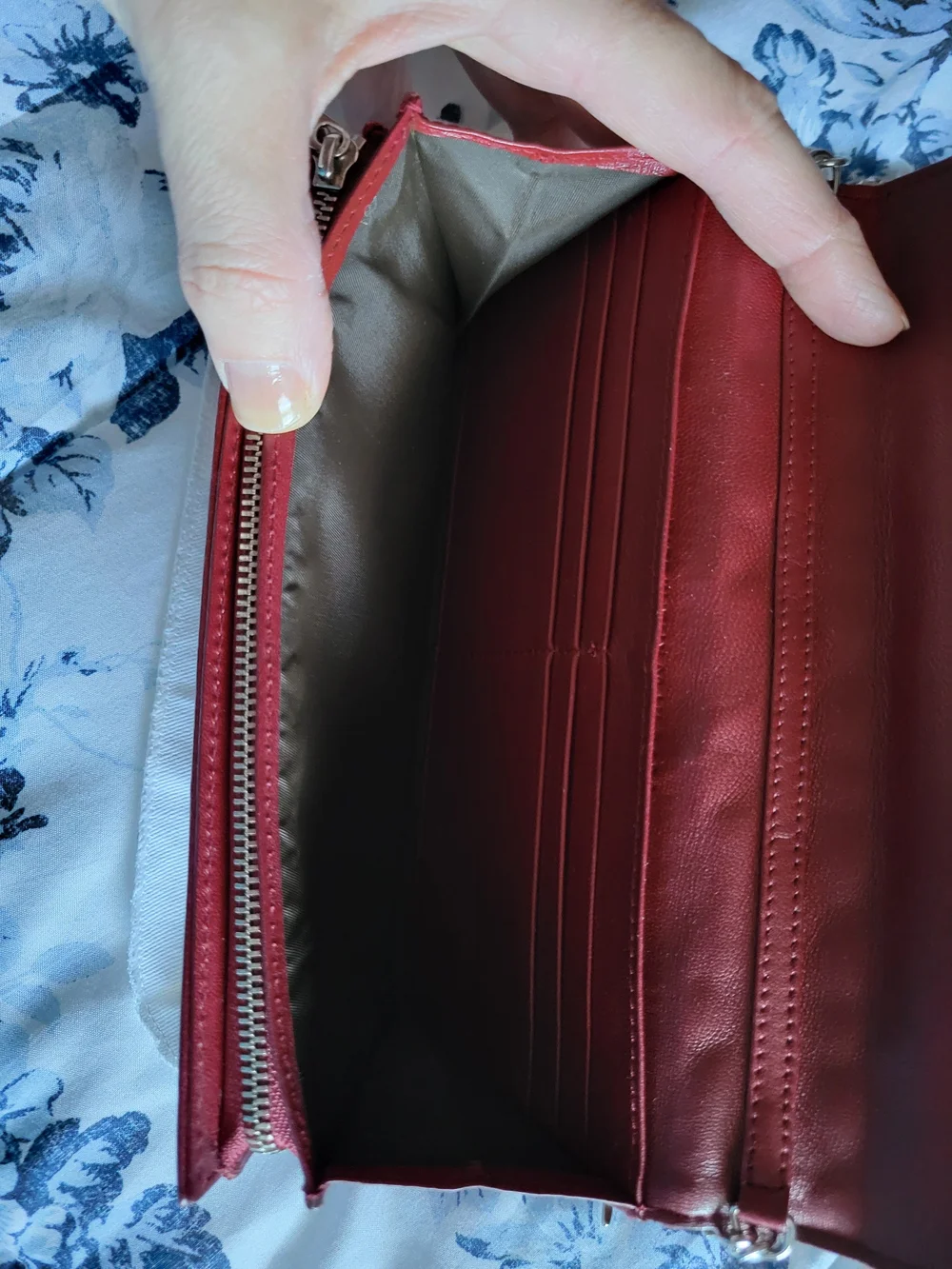 Red Dior Cannage Quilting W/ Refined Leather W/Orginal Box & Dust Bag
